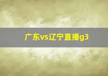 广东vs辽宁直播g3