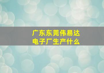 广东东莞伟易达电子厂生产什么