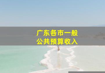 广东各市一般公共预算收入