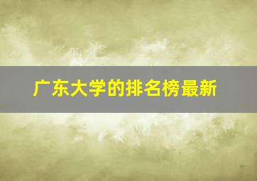 广东大学的排名榜最新