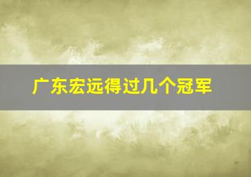 广东宏远得过几个冠军