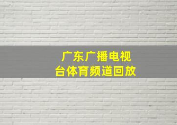 广东广播电视台体育频道回放