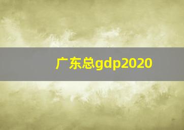 广东总gdp2020