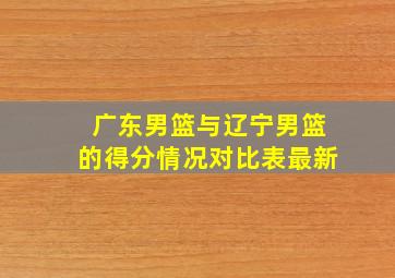 广东男篮与辽宁男篮的得分情况对比表最新