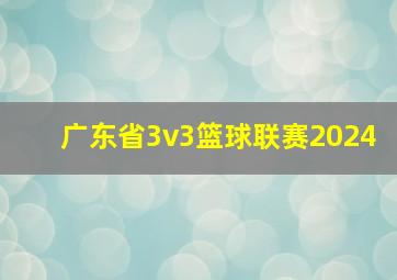 广东省3v3篮球联赛2024