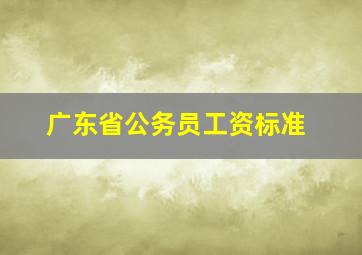 广东省公务员工资标准