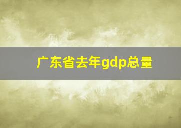 广东省去年gdp总量