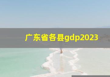 广东省各县gdp2023