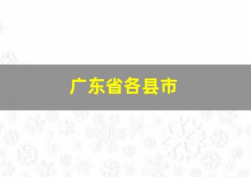 广东省各县市