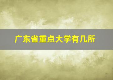 广东省重点大学有几所