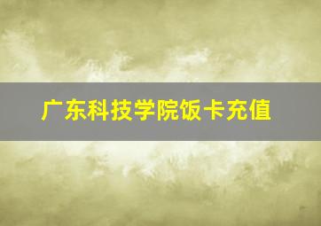 广东科技学院饭卡充值