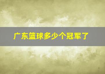 广东篮球多少个冠军了