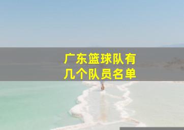 广东篮球队有几个队员名单