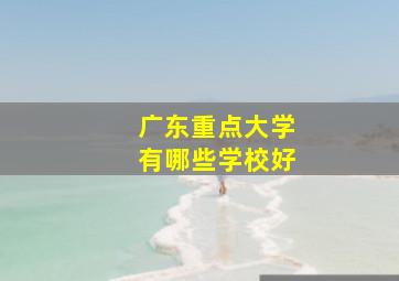 广东重点大学有哪些学校好