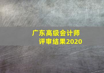 广东高级会计师评审结果2020