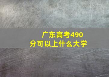 广东高考490分可以上什么大学