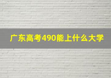 广东高考490能上什么大学