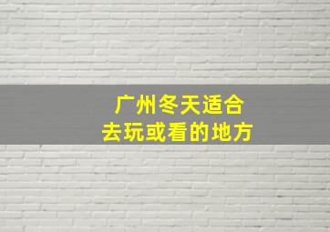 广州冬天适合去玩或看的地方