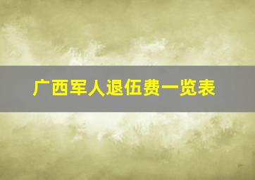 广西军人退伍费一览表