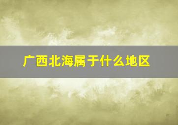 广西北海属于什么地区