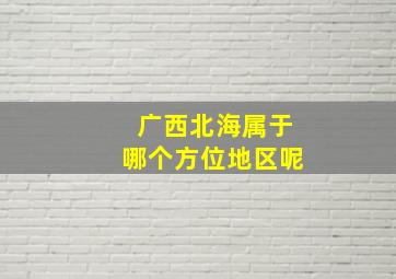 广西北海属于哪个方位地区呢