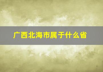 广西北海市属于什么省