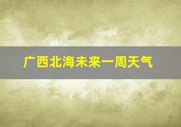 广西北海未来一周天气