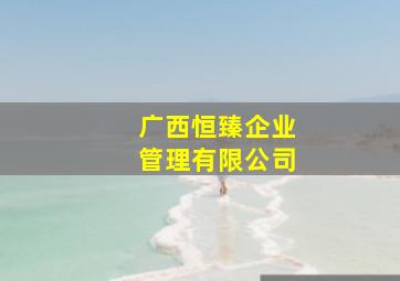 广西恒臻企业管理有限公司