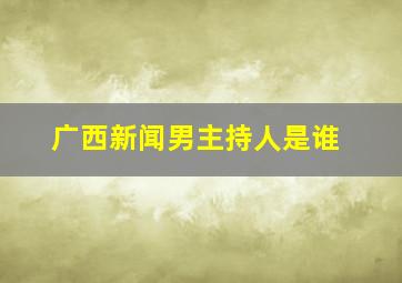 广西新闻男主持人是谁