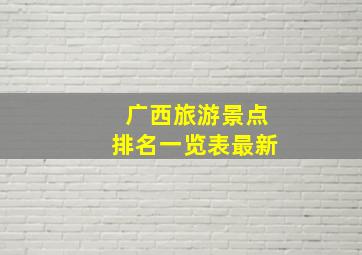 广西旅游景点排名一览表最新