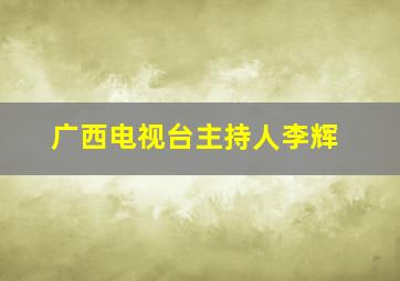 广西电视台主持人李辉