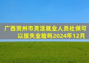 广西贺州市灵活就业人员社保可以报失业险吗2024年12月