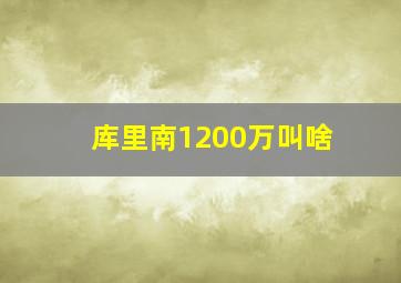 库里南1200万叫啥