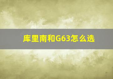 库里南和G63怎么选