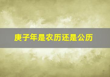 庚子年是农历还是公历