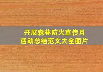 开展森林防火宣传月活动总结范文大全图片