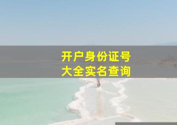 开户身份证号大全实名查询