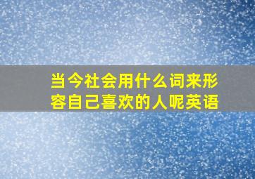 当今社会用什么词来形容自己喜欢的人呢英语