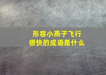 形容小燕子飞行很快的成语是什么