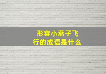 形容小燕子飞行的成语是什么