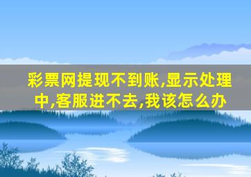 彩票网提现不到账,显示处理中,客服进不去,我该怎么办