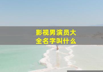 影视男演员大全名字叫什么