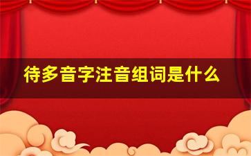 待多音字注音组词是什么