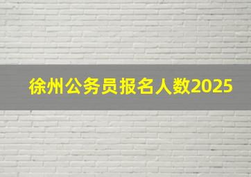 徐州公务员报名人数2025