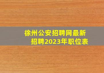 徐州公安招聘网最新招聘2023年职位表