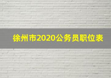 徐州市2020公务员职位表