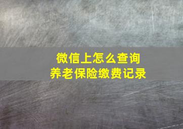 微信上怎么查询养老保险缴费记录