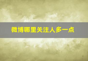 微博哪里关注人多一点