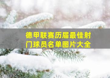 德甲联赛历届最佳射门球员名单图片大全