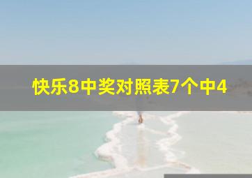 快乐8中奖对照表7个中4